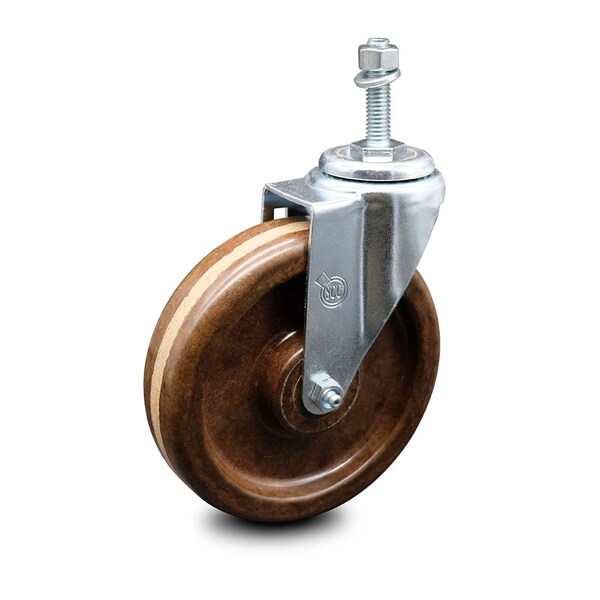 6 Inch High Temp Phenolic Wheel Swivel 10mm Threaded Stem Caster SCC